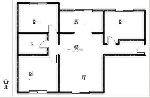 鸿坤理想湾3室2厅2卫户型图