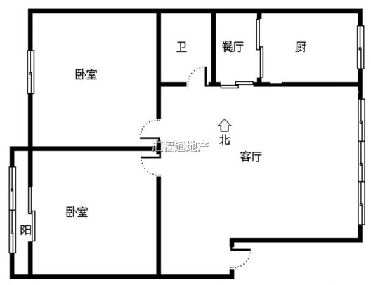 九州小区2室2厅1卫户型图