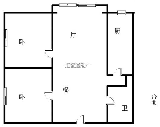 翡翠城（涿郡东区）2室2厅1卫户型图