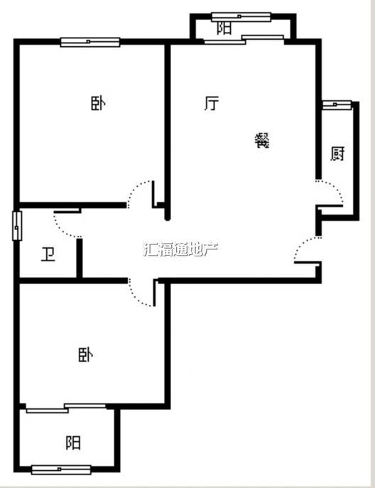 名流美域2室2厅1卫户型图