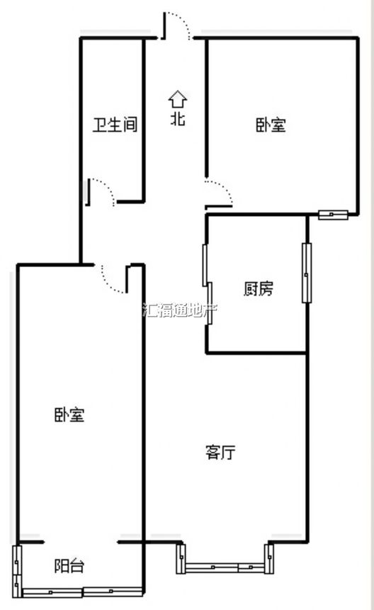 水尚仁佳2室1厅1卫户型图