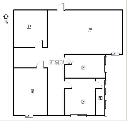 宏远宜居园2室2厅1卫户型图