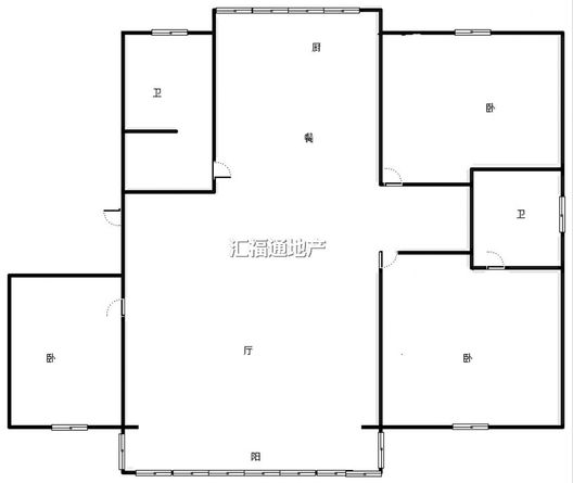豪门庄园东区3室2厅2卫户型图