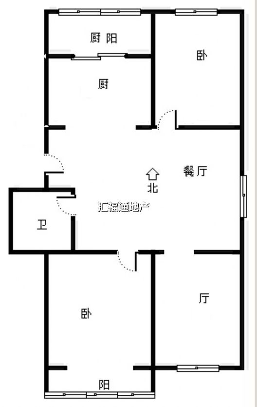市值小区（文昌祠社区）2室2厅1卫户型图