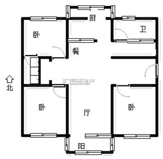 中铁建厂局家属楼3室2厅1卫户型图