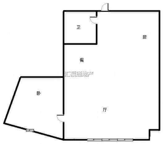京第银座1室1厅1卫户型图