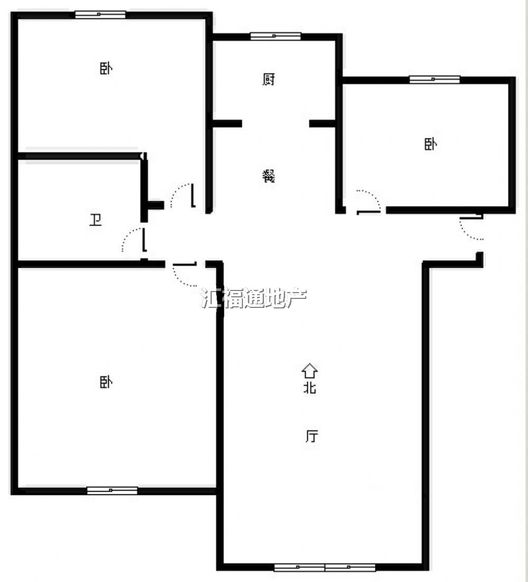 K2狮子城3室2厅1卫户型图