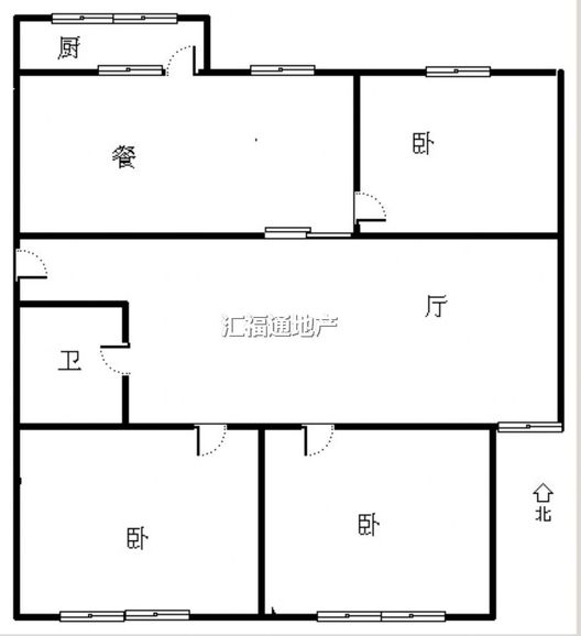 蓝天网架厂小区3室2厅1卫户型图