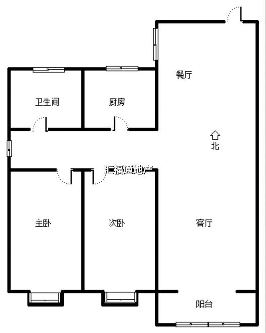 鸿盛旺京2室2厅1卫户型图