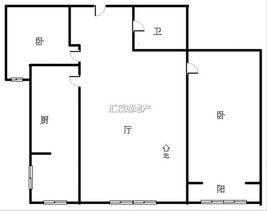 金竹花园2室2厅1卫户型图