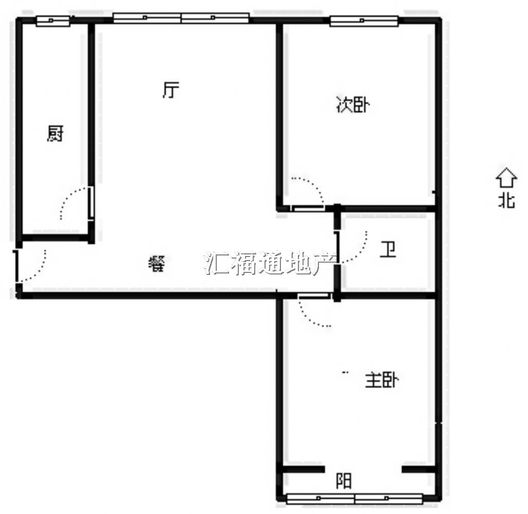 水岸花城2室1厅1卫户型图