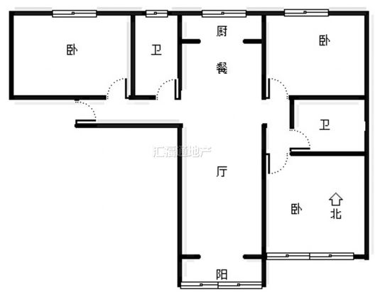 翡翠滨江3室2厅2卫户型图