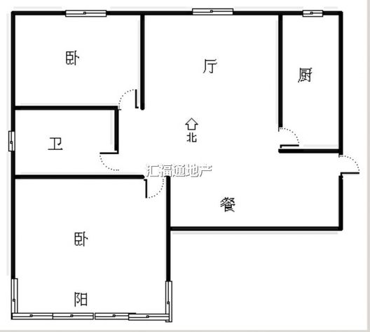 天筑逸城2室2厅1卫户型图