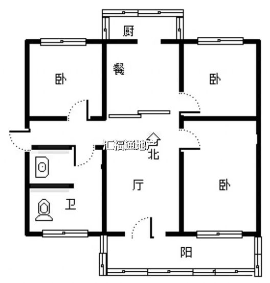 东兴小区（西院）3室2厅1卫户型图
