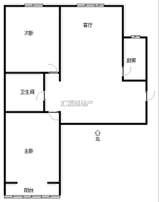 水岸花城2室1厅1卫户型图