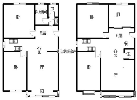 军怡家园5室2厅2卫户型图