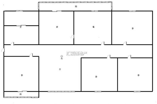 联合二号院4室2厅1卫户型图