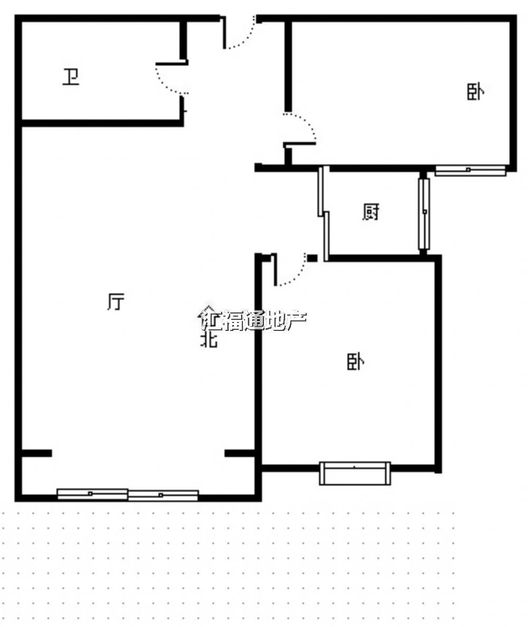 惠友万悦城2室1厅1卫户型图