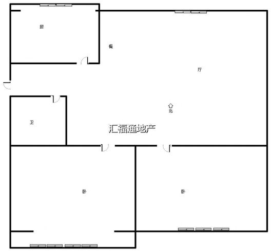 县府小区2室1厅1卫户型图
