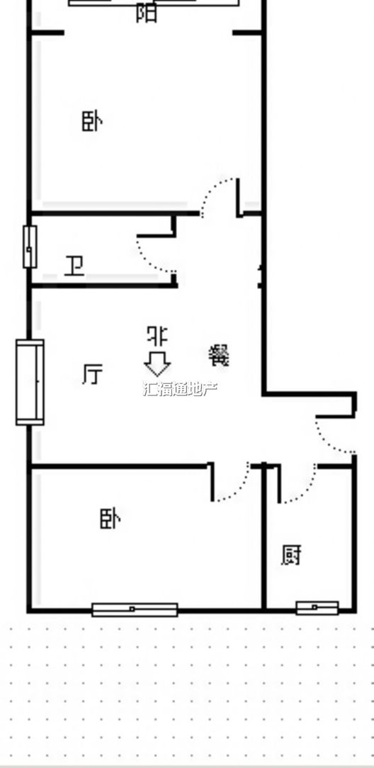 惠友万悦城2室2厅1卫户型图