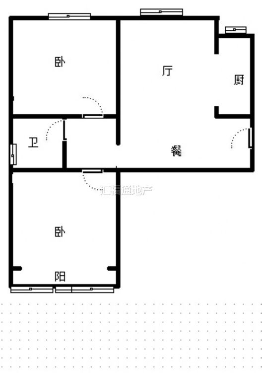 水岸花城2室2厅1卫户型图