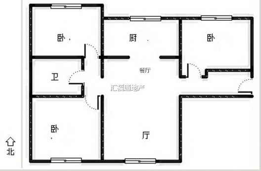 鸿坤理想湾2室2厅1卫户型图