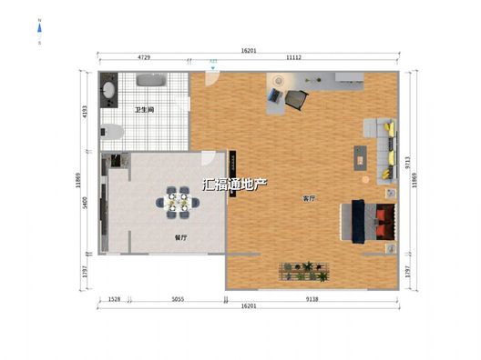 宏远景园1室1厅1卫户型图