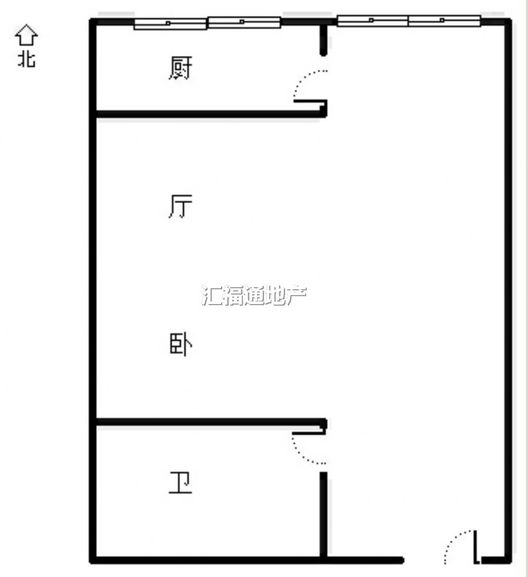 名流美域1室0厅1卫户型图