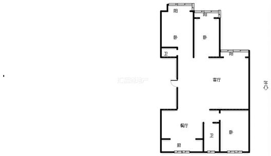 名流城市尊邸3室2厅2卫户型图