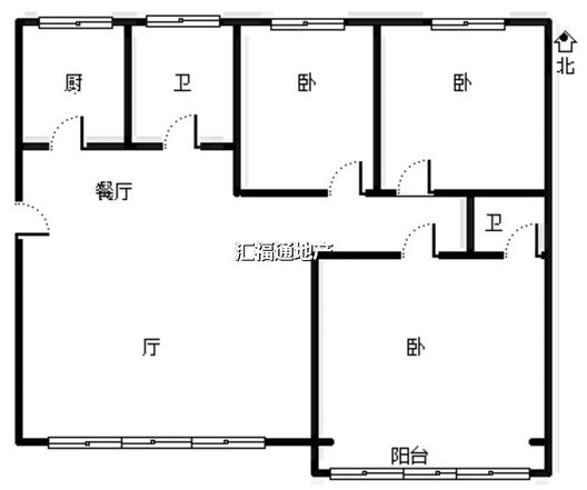 涿州银都小区3室2厅2卫户型图