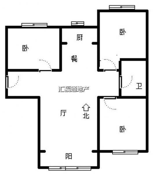 K2狮子城3室2厅1卫户型图