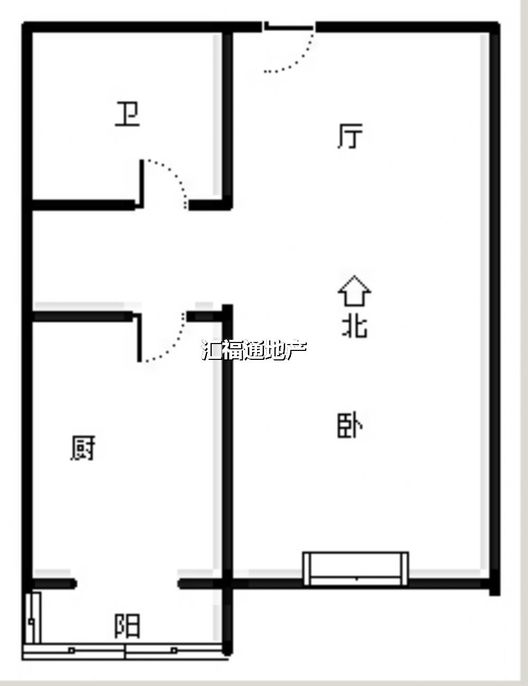 紫竹园1室1厅1卫户型图