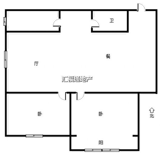 汇元四季橙2室2厅1卫户型图