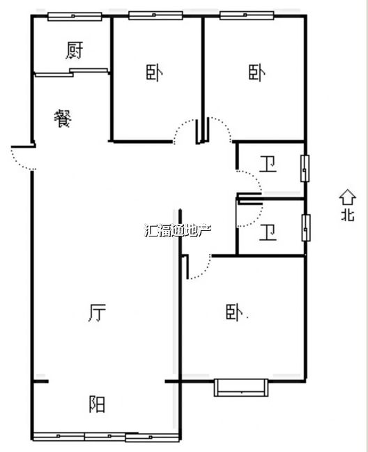 联合七号院3室2厅2卫户型图