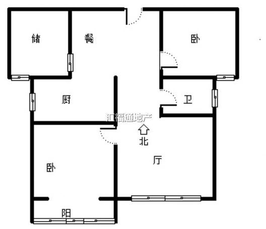 卓悦城北京未3室2厅1卫户型图