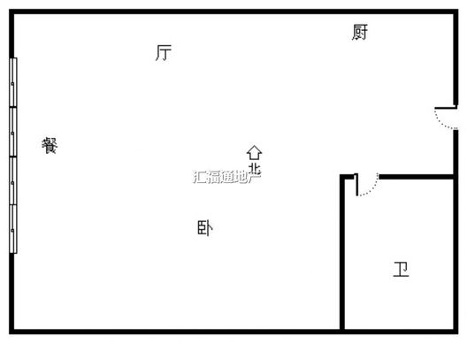 金街公寓1室1厅1卫户型图