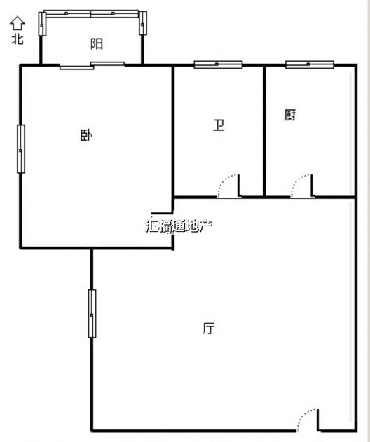 军怡公馆（北京公馆）1室1厅1卫户型图