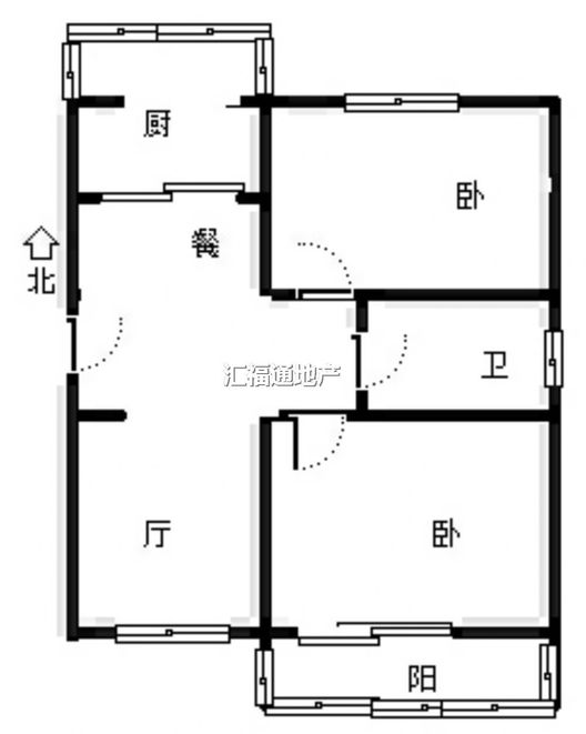 联合小区四号院2室2厅1卫户型图