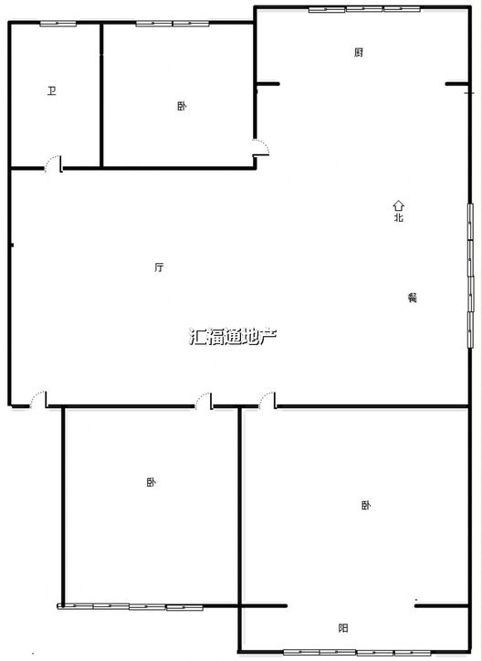 温馨小区3室2厅1卫户型图