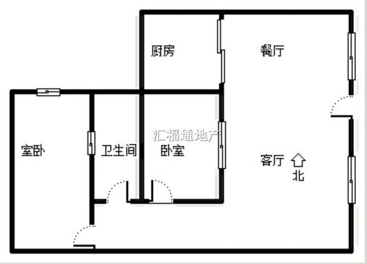 京东商贸城2室1厅1卫户型图