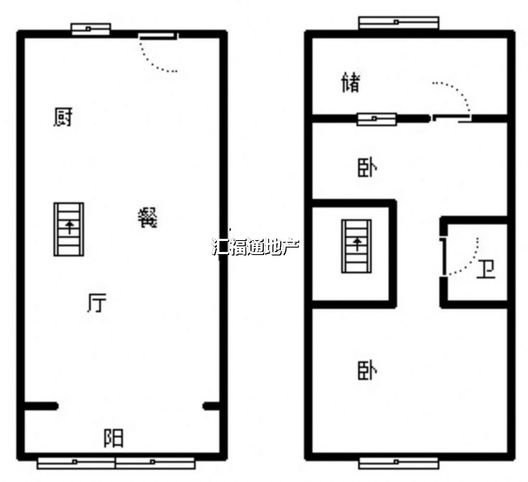 鹏渤印象城·牛津花园2室2厅1卫户型图