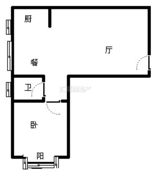 水岸花城1室1厅1卫户型图