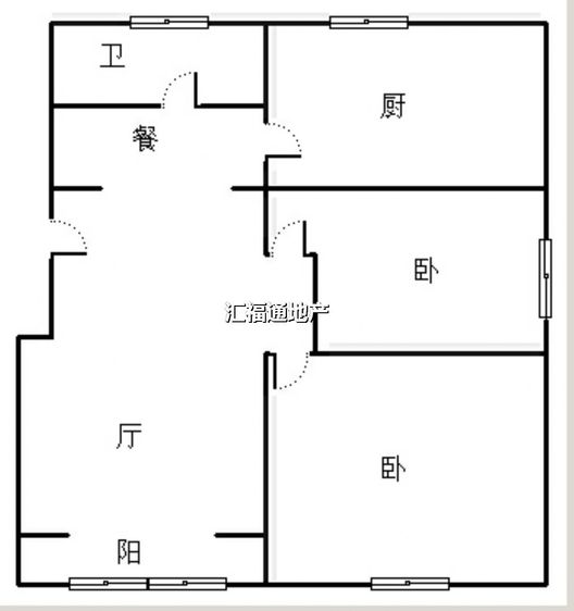 唐人花园2室2厅1卫户型图