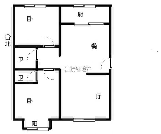华泰豪庭2室2厅2卫户型图