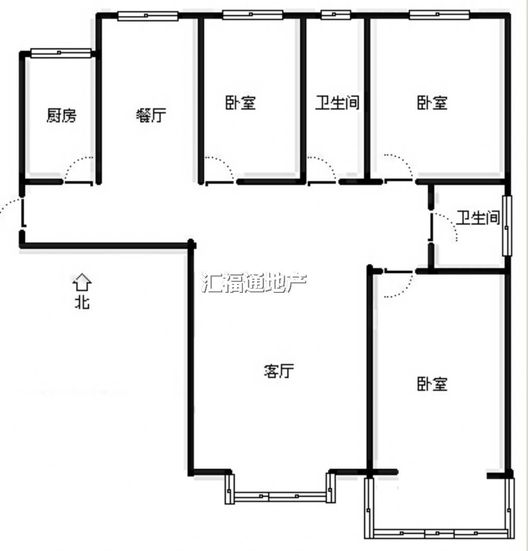水岸花城3室2厅2卫户型图