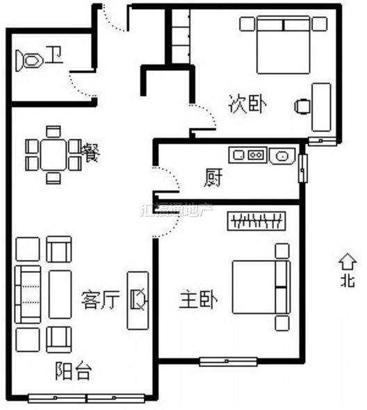 K2狮子城2室2厅1卫户型图