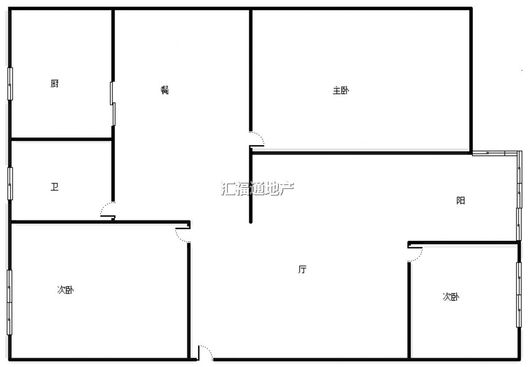 东兴小区（西院）3室2厅1卫户型图