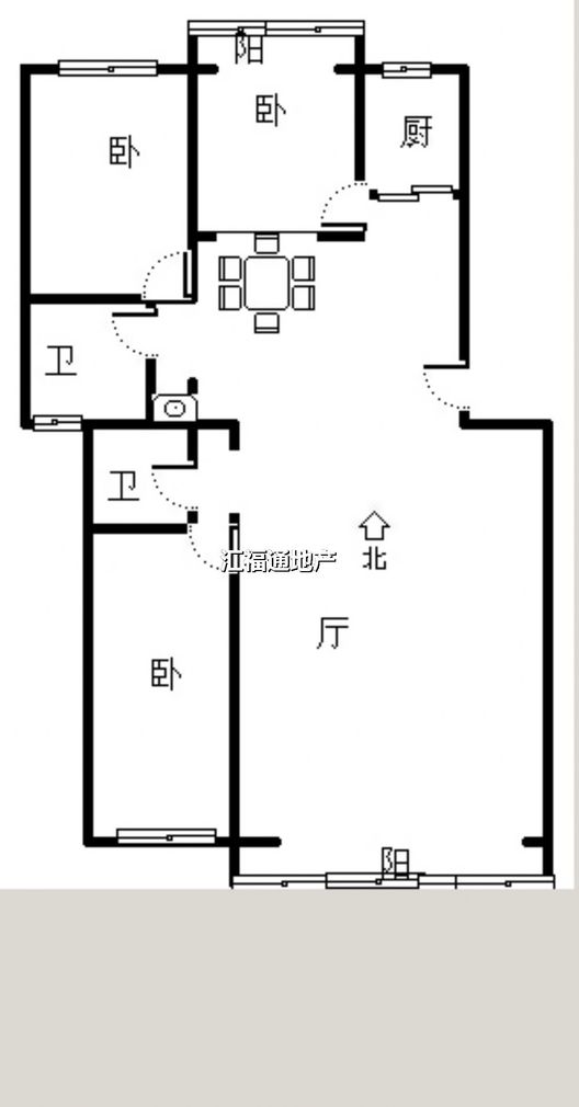 云景城3室2厅2卫户型图