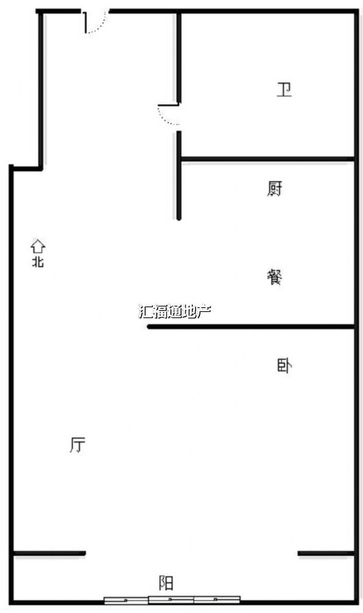 富景华庭1室1厅1卫户型图