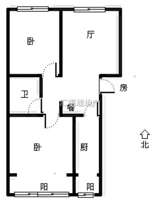 水岸花城2室2厅1卫户型图